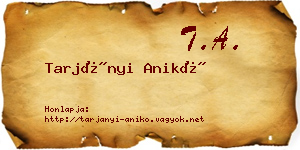 Tarjányi Anikó névjegykártya